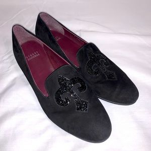 Stuart Weitzman Fleur De Lis Black Suede Shoes 8M